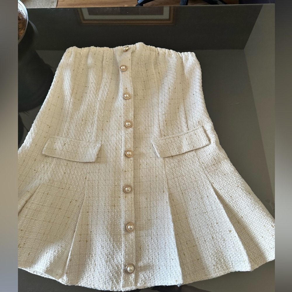 Chic Cream Button-Down Dress